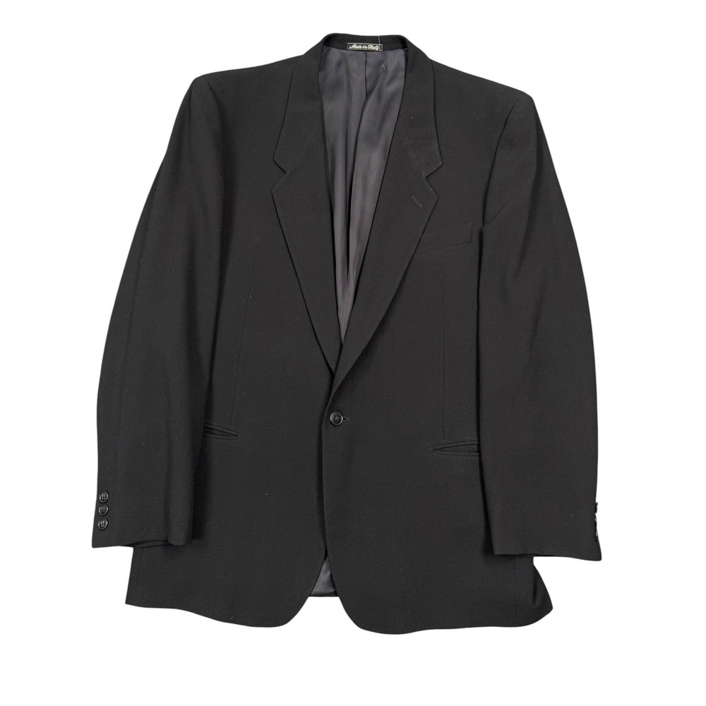 Giorgio Armani textured Blazer 42R Men Black Wool Single Button Made in Italy